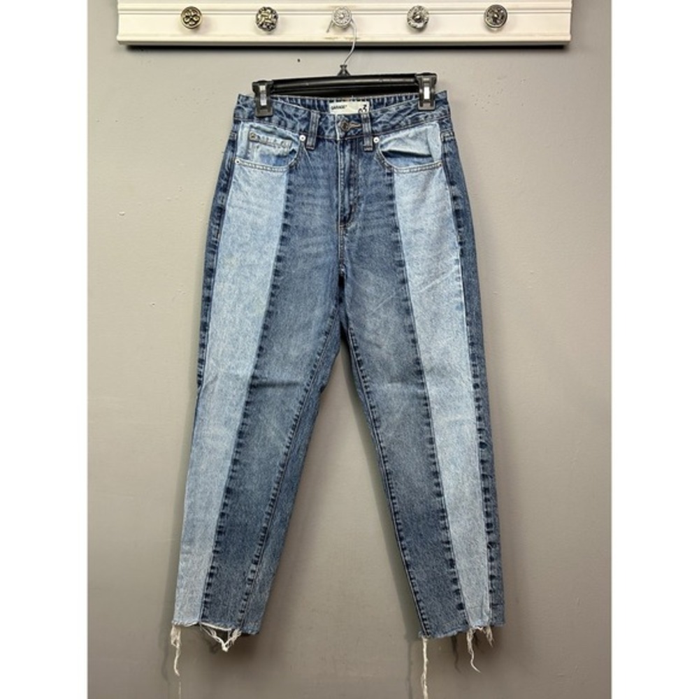 Garage Jeans Womens 3 Blue Denim 2 Tone Tapered Crop High Rise 26x25